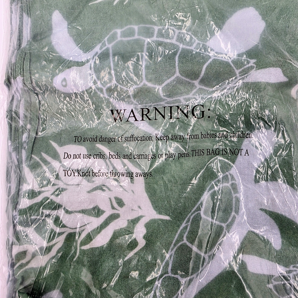 Fused Hawaii Pareo Sarong Green Sea Turtle Print Cover‎ Up Swim Beach Wrap NWT - Picture 3 of 8